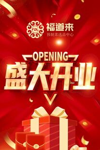 盛大开业红金喜庆海报