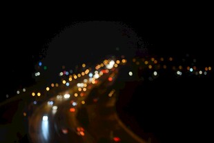 城市夜景虚化车流灯光