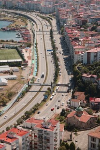 航拍城市道路景观