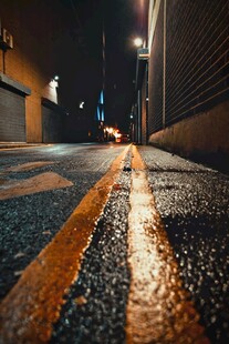 雨夜城市街道夜景
