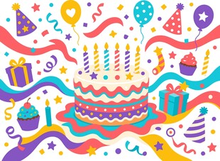 生日派对插画