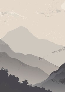 水墨山