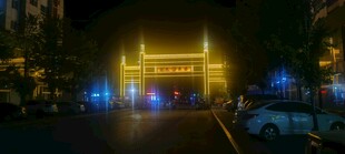 夜间朦胧虚化街景
