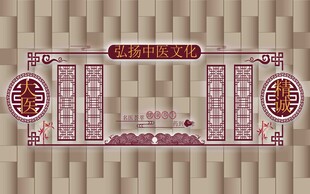 中式古典寿纹装饰边框单层平面图