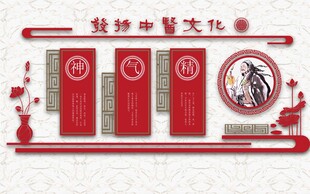 中医文化宣传展示墙单层平面图