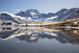 高原雪山湖景倒影