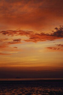 海面黄昏落日美景