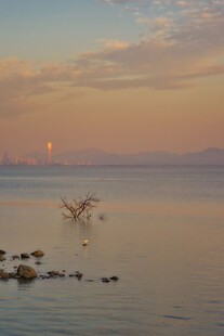 海面黄昏落日美景