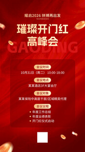 金融保险开门红高峰会议通知海报
