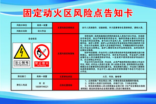 固定动火区风险点告知卡