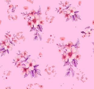 粉色水彩碎花无缝图案