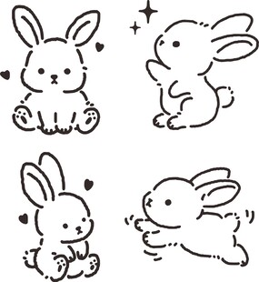 可爱兔子简笔画合集