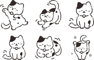 简笔可爱猫咪表情包合集