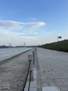 河堤步道晴日风光
