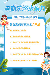 防溺水安全常识宣传海报