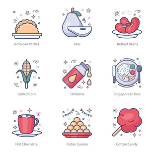 可爱美食卡通图标合集