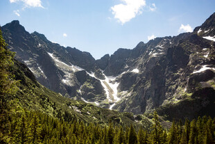 高山残雪山野风光