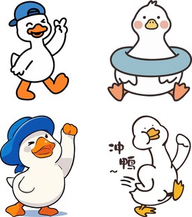 可爱卡通小鸭