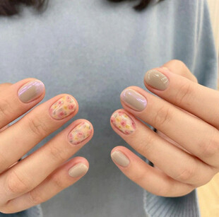 清新晕染美甲实拍