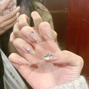 镶钻长款美甲