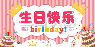 生日快乐艺术字素材