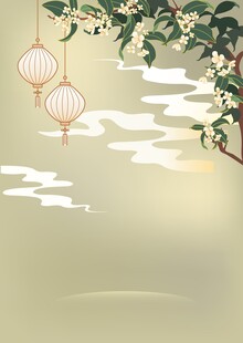 国风桂花背景