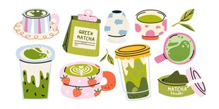 抹茶饮品素材