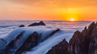 海岸日落唯美风光