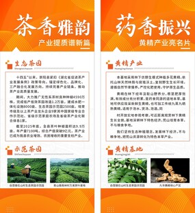 茶药产业发展宣传展架海报设计