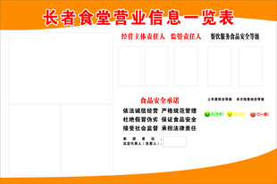 长者食堂营业信息一览表