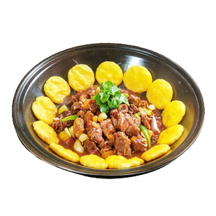铁锅炖菜贴玉米饼