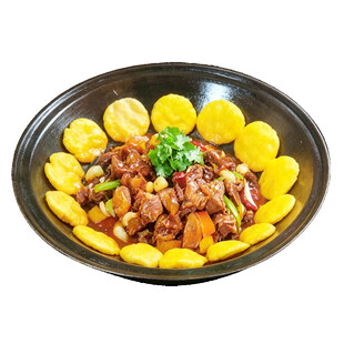 地锅炖肉贴饼子