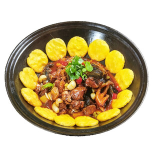 农家地锅鸡贴饼
