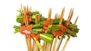 韭菜肉烧烤小串