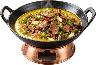 农家青椒牛肉干锅
