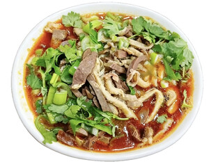 红油牛杂面