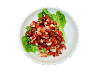 盘中小龙虾尾美食