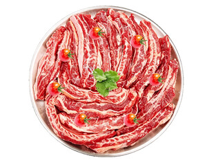 盘装生鲜雪花五花肉