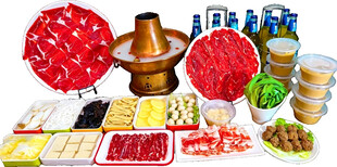 铜锅涮肉食材组合