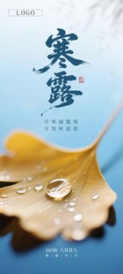 寒露节气银杏叶海报