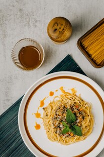 精致意面餐食摆盘