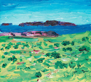 滨海郊野风景油画