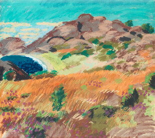 郊野山地风景油画