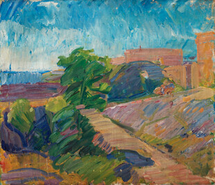 郊野风景油画