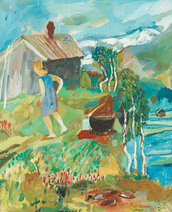乡村田园风景油画