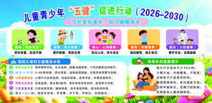 儿童青少年五健行动宣传栏