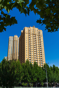 绿树掩映高层住宅楼