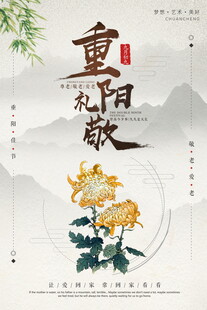 重阳敬老国风海报
