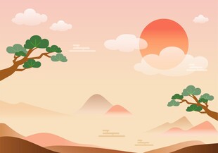 山水国风背景