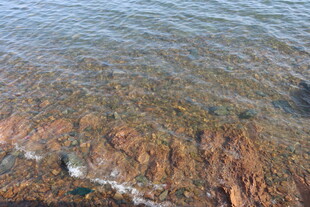 清澈浅滩水下沙石